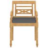 vidaXL Chaises Batavia lot de 4 avec coussins Bois de teck solide