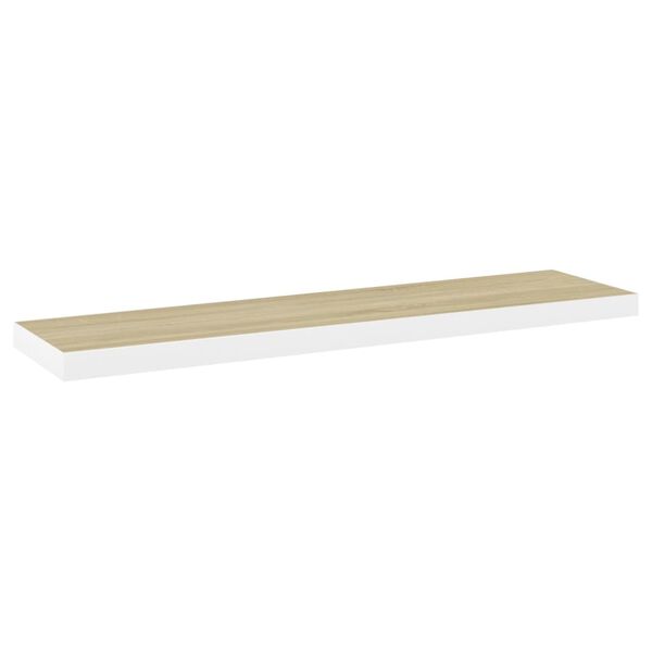 vidaXL &Eacute;tag&egrave;re flottante murale ch&ecirc;ne et blanc 120x23,5x3,8 cm MDF