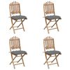 vidaXL Ensemble &agrave; manger d'ext&eacute;rieur pliable 5pcs avec coussins Bambou