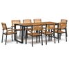 vidaXL Ensemble &agrave; manger de jardin 9 pcs bois d'acacia solide et m&eacute;tal