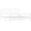 vidaXL Cadre de lit métal sans matelas et pied de lit blanc 183x213 cm