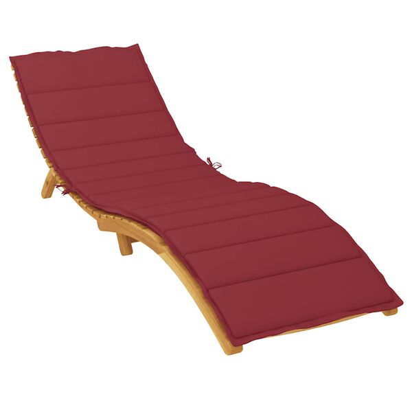 vidaXL Coussin de chaise longue rouge bordeaux 200x60x3cm tissu oxford