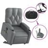 vidaXL Fauteuil inclinable de massage électrique gris similicuir