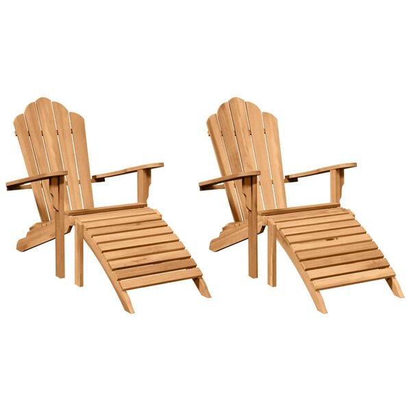 vidaXL Chaise Adirondack 2 pcs Marron 137 x 77 x 95 cm