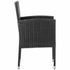 vidaXL Chaises de jardin avec coussins noir lot de 2 r&eacute;sine tress&eacute;e