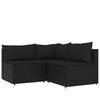 vidaXL Salon de jardin 4 pcs avec coussins Noir R&eacute;sine tress&eacute;e