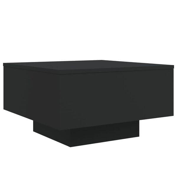 vidaXL Table basse avec lumi&egrave;res LED noir 55x55x31 cm