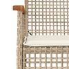 vidaXL Chaises de jardin coussins lot de 2 beige r&eacute;sine tress&eacute;e acacia