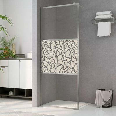 vidaXL Paroi de douche à l'italienne à verre ESG pierre 100x195 cm