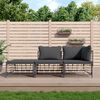 vidaXL Salon de jardin 3 pcs avec coussins anthracite r&eacute;sine tress&eacute;e