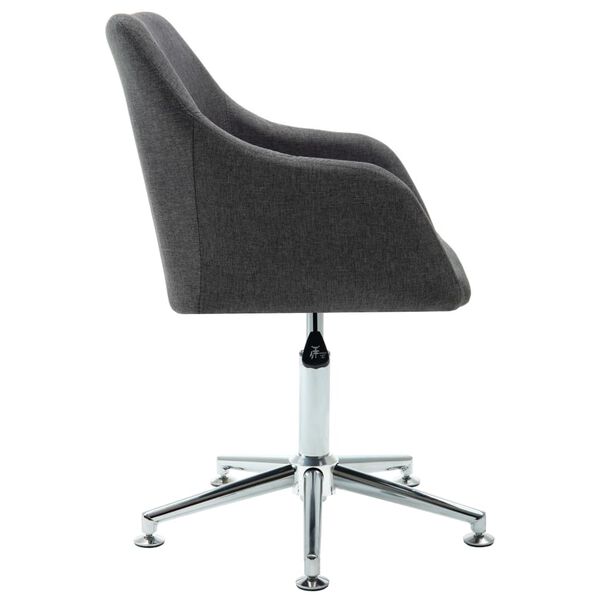 vidaXL Chaise pivotante &agrave; manger gris fonc&eacute; tissu