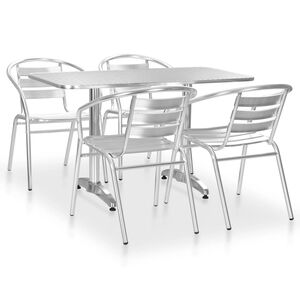 vidaXL Ensemble à manger d'extérieur 5 pcs Aluminium Argenté