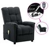 vidaXL Fauteuil &eacute;lectrique de massage gris fonc&eacute; tissu