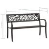 vidaXL Banc de jardin 125 cm Acier Noir