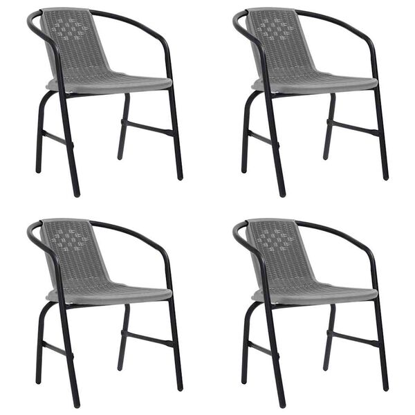 vidaXL Chaises de jardin lot de 4 Rotin de plastique et acier 110 kg