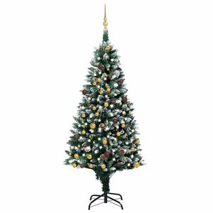 vidaXL Arbre de No&euml;l artificiel avec LED/boules pommes de pin 210cm