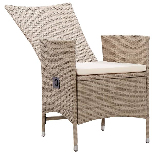 vidaXL Chaises d'ext&eacute;rieur lot de 2 avec coussins R&eacute;sine tress&eacute;e Beige