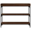 vidaXL Table console avec &eacute;tag&egrave;res ch&ecirc;ne marron 100x30x80 cm