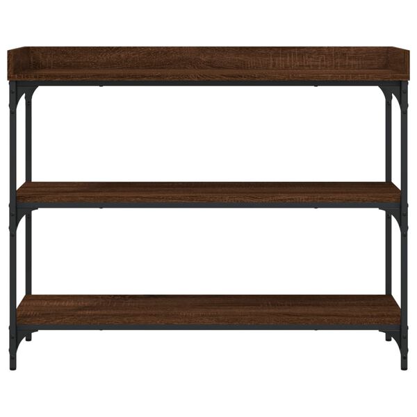 vidaXL Table console avec &eacute;tag&egrave;res ch&ecirc;ne marron 100x30x80 cm