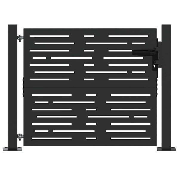 vidaXL Portail de jardin 100x100 cm en acier Corten, design carr&eacute;
