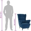 vidaXL Fauteuil bleu velours