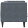 vidaXL Canap&eacute; Chesterfield avec traversins 2 places gris fonc&eacute; velours