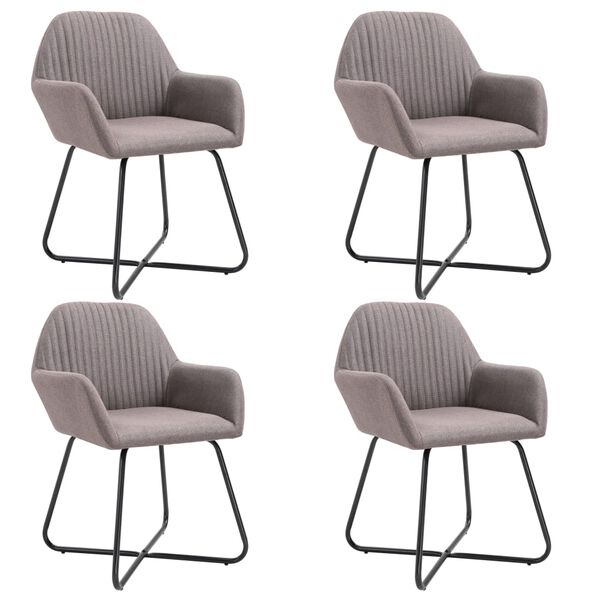 vidaXL Chaises à manger lot de 4 taupe tissu
