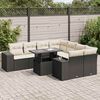 vidaXL Salon de jardin 9 pcs avec coussins noir r&eacute;sine tress&eacute;e