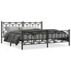 vidaXL Cadre de lit métal sans matelas avec pied de lit noir 193x203cm