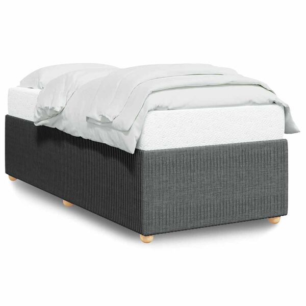 vidaXL Cadre de lit sans matelas gris foncé double tissu