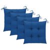 vidaXL Chaises de jardin et coussins bleu lot de 4 Bois de teck massif