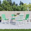 vidaXL Coussins de chaise de jardin &agrave; dossier haut lot de 4 vert tissu