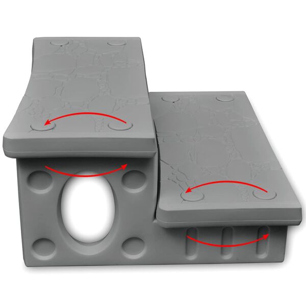 vidaXL Marches de spa gris