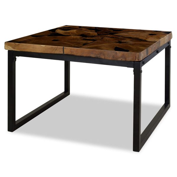 vidaXL Table basse Teck Résine 60x60x40 cm