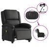vidaXL Fauteuil inclinable de massage électrique noir cuir véritable