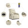 vidaXL Fauteuil inclinable de massage crème similicuir