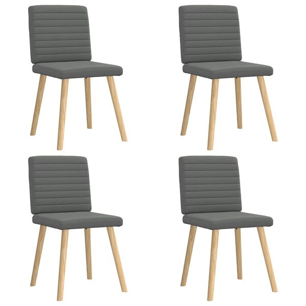 vidaXL Chaises &agrave; manger lot de 4 gris fonc&eacute; tissu