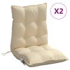 vidaXL Coussins de chaise à dossier bas lot de 2 beige tissu oxford