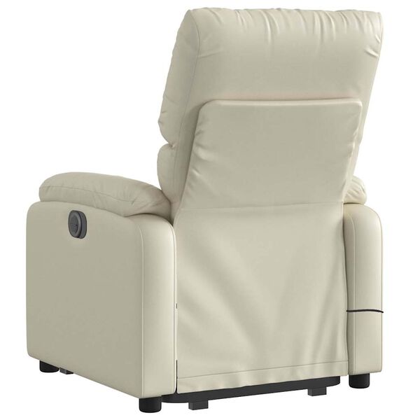 vidaXL Fauteuil inclinable de massage crème similicuir