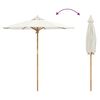 vidaXL Parasol de jardin Blanc cr&egrave;me &Oslash; 270 x 260 cm Bambou