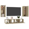 vidaXL Ensemble de meubles TV 4 pcs Ch&ecirc;ne sonoma Bois d'ing&eacute;nierie