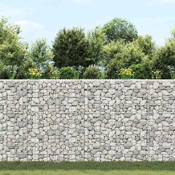 vidaXL Lit sur&eacute;lev&eacute; &agrave; gabion en trap&egrave;ze Acier galvanis&eacute; 150x20x100 cm