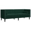 vidaXL Canap&eacute; Chesterfield avec traversins 3 places vert fonc&eacute; velours