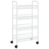 vidaXL Chariot de cuisine &agrave; 4 niveaux Blanc 46x26x85 cm Fer