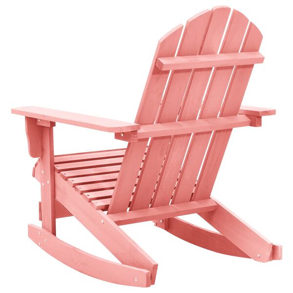 vidaXL Chaise à bascule de jardin Adirondack bois de sapin massif rose