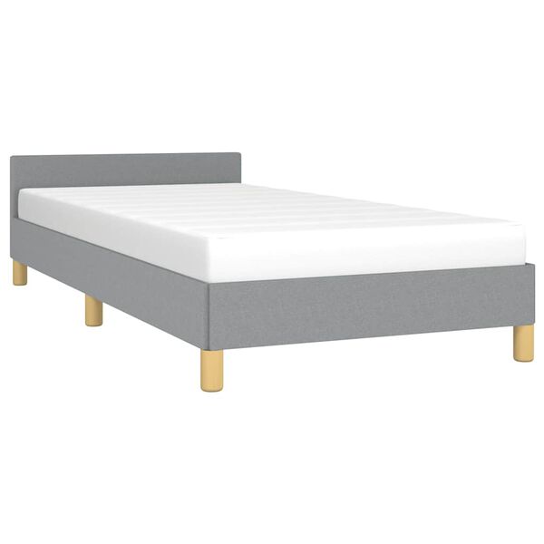 vidaXL Cadre de lit sans matelas gris clair double tissu