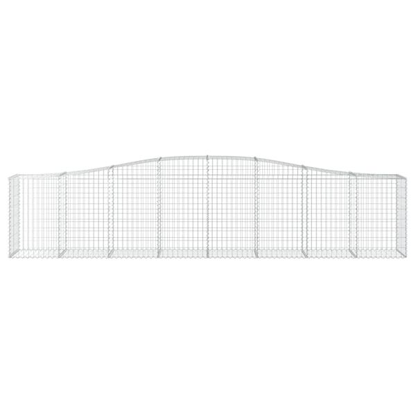 vidaXL Panier de gabions arqu&eacute; 400x50x80/100 cm Fer galvanis&eacute;