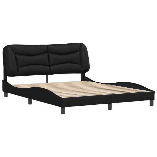 vidaXL Cadre de lit sans matelas Hvar noir 152x203 cm similicuir
