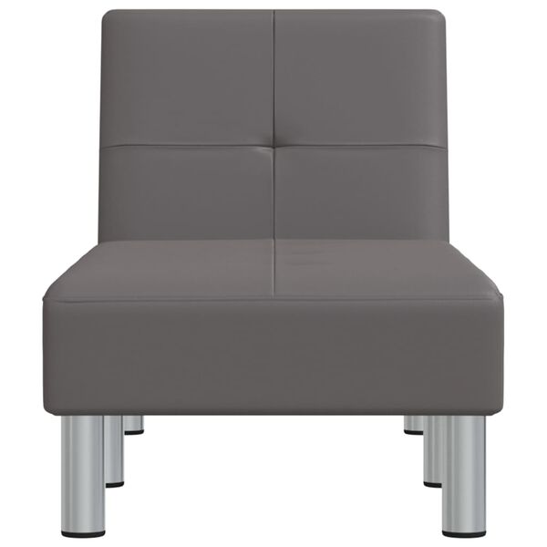 vidaXL Chaise longue gris similicuir