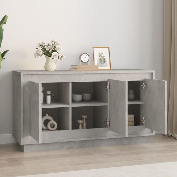 vidaXL Buffet gris béton 102x35x55 cm bois d'ingénierie